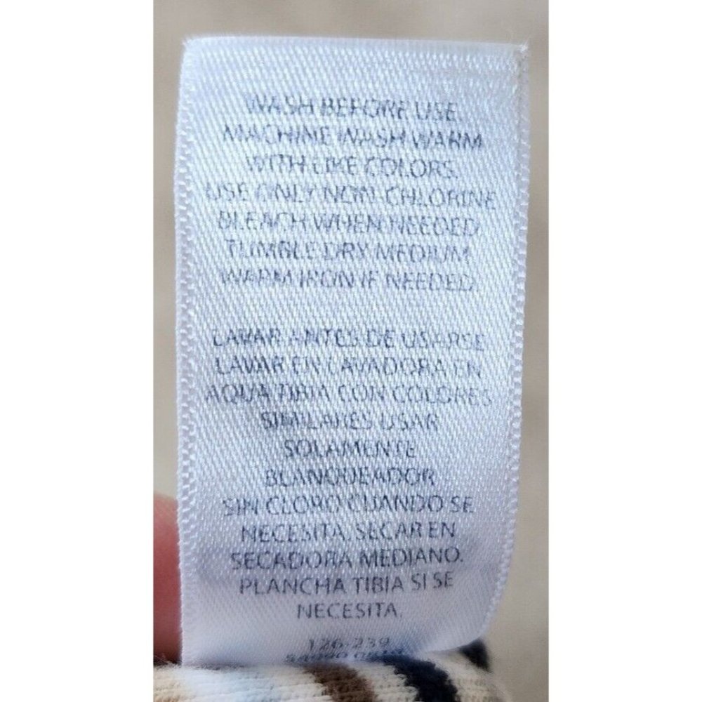 Carter's Baby Blanket Receiving Swaddle Jersey‎ Cotton Blue/Brown/White Striped - Picture 8 of 8